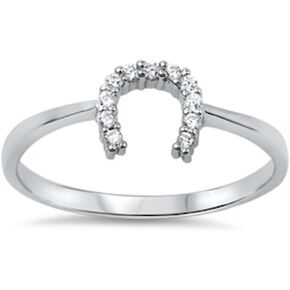 حذاء أكسفورد دايموند كو هورس مكعب زركونيا .925 خاتم فضة استرليني مقاسات 3-12 in Kuwait