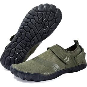 Water Shoes for Men Quick Dry Wide Toe Aqua Shoes Adjustable Barefoot Sock for Swim Beach River Pool Surf