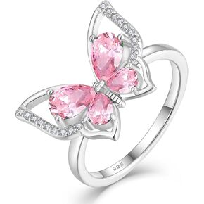 YL Butterfly Rings 925 Sterling Silver Simple Ring Birthstone Statement Rings for Women in Kuwait
