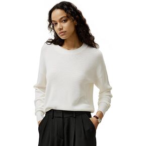 LILYSILK Women's Sweater 100% Merino Wool Basic Fall & Winter Pullover Sweater Top for Ladies Girls Round Neck