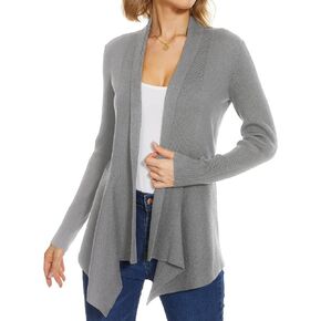 INKOFF Cardigan for Women Sweater Draped Open Front Waterfall Long Sleeve Irregular Hem Casual S-XXL