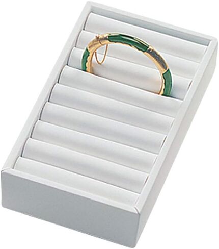 صينية سوار بيضاء مكونة من 9 أقسام من SSWBasics مع حشوات مخملية (7 3/4 بوصة طول × 4 1/4 بوصة عرض × 1 1/2 بوصة ارتفاع) in Kuwait