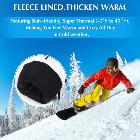 قفازات LACE INN المقاومة للماء للتزلج على الجليد، قفازات دافئة للتزلج على الجليد مع جيب بسحاب، قفازات شتوية على الجليد تعمل باللمس للرجال والنساء in Kuwait