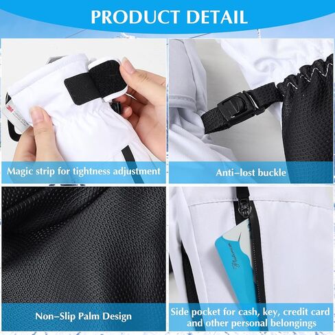 قفازات LACE INN المقاومة للماء للتزلج على الجليد، قفازات دافئة للتزلج على الجليد مع جيب بسحاب، قفازات شتوية على الجليد تعمل باللمس للرجال والنساء in Kuwait