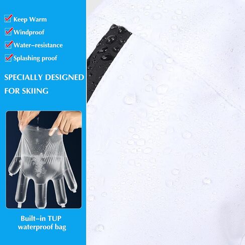 قفازات LACE INN المقاومة للماء للتزلج على الجليد، قفازات دافئة للتزلج على الجليد مع جيب بسحاب، قفازات شتوية على الجليد تعمل باللمس للرجال والنساء in Kuwait