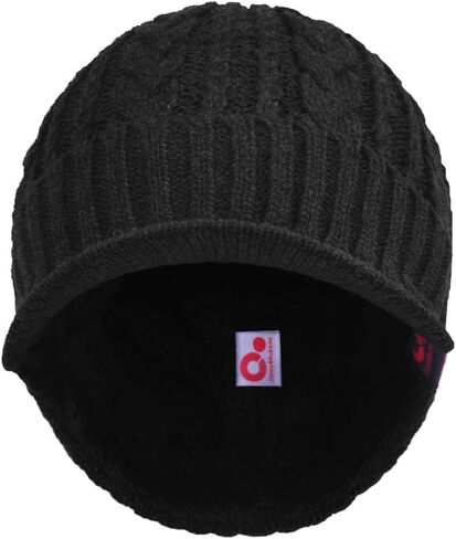 Women's Cable Knitted Visor Beanie Winter Hat with Brim Fleece Lining Baseball Cap in Saudi Arabia