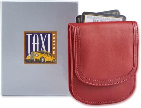 محفظة Taxi® - TW14-BIG APPLE RED - جلد ناعم - محفظة صغيرة الحجم قابلة للطي بجيب أمامي - للبطاقات والعملات المعدنية والفواتير والهويات (للرجال والنساء) in Saudi Arabia