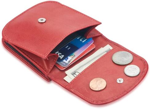 محفظة Taxi® - TW14-BIG APPLE RED - جلد ناعم - محفظة صغيرة الحجم قابلة للطي بجيب أمامي - للبطاقات والعملات المعدنية والفواتير والهويات (للرجال والنساء) in Saudi Arabia