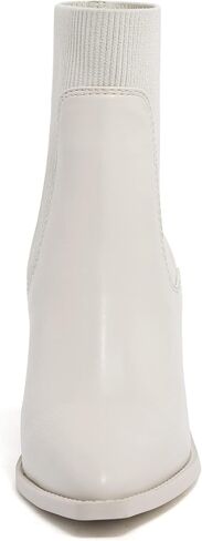 Vodvob حذاء نسائي للكاحل سهل الارتداء بمقدمة مدببة وكعب مكتنز وكعب مطاطي كاجوال من جلد الغزال تشيلسي in Kuwait