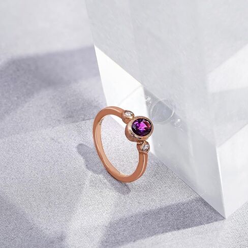 Amazon Collection Gold Plated Sterling Silver Round-Shaped Amethyst and Infinite Elements Cubic Zirconia Textured Finish Ring in Saudi Arabia