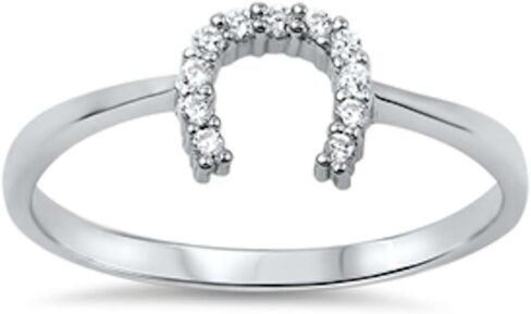 حذاء أكسفورد دايموند كو هورس مكعب زركونيا .925 خاتم فضة استرليني مقاسات 3-12 in Kuwait