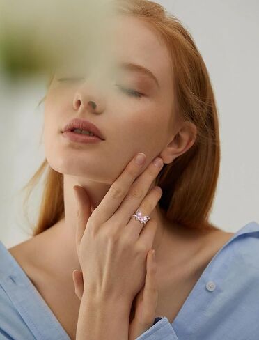 YL Butterfly Rings 925 Sterling Silver Simple Ring Birthstone Statement Rings for Women in Kuwait