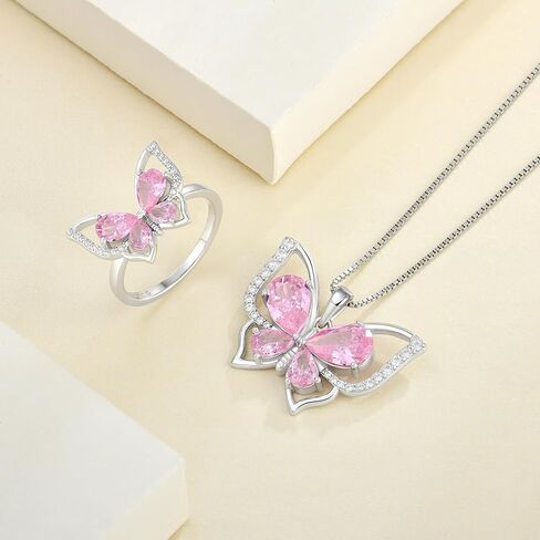 YL Butterfly Rings 925 Sterling Silver Simple Ring Birthstone Statement Rings for Women in Kuwait