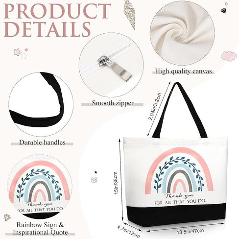 Silkfly 30 Pcs Appreciation Gifts Canvas Tote Bag for Women, Thank you Inspirational Bag for Teacher Coworker in Saudi Arabia