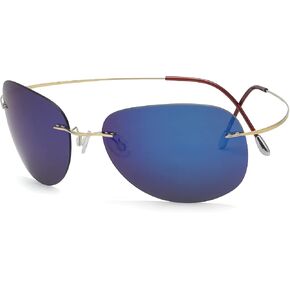 Eyekepper Rimless Titanium Frame Polarized Sunglasses Gold/Blue Mirror in Kuwait