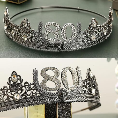 80TH Birthday King Crown and 80th Birthday King Sash and Keychain,80TH Birthday Party Decorations for Men in Saudi Arabia