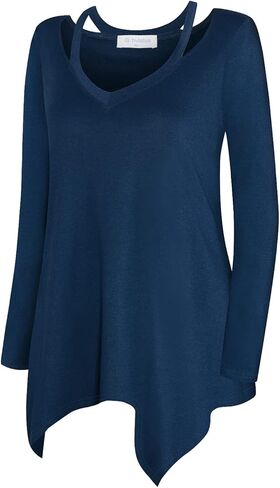 بولوتس قميص تونيك كاجوال منقوش باكمام 3/4 ورقبة على شكل حرف V للنساء in Kuwait