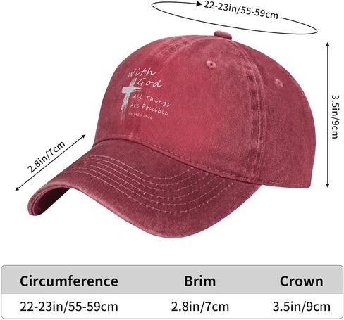with God All Things are Possible Christian Faith Retro Sports Denim Cap in Kuwait