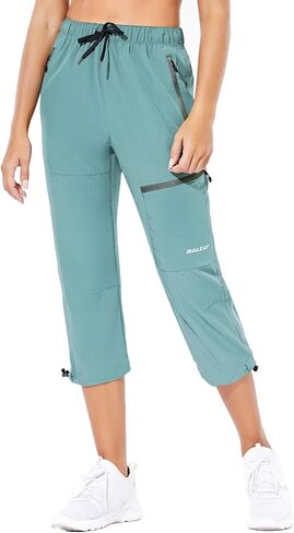 BALEAF Women's Hiking Cargo Capris Outdoor Lightweight Water Resistant Pants UPF 50 Zipper Pockets in Kuwait