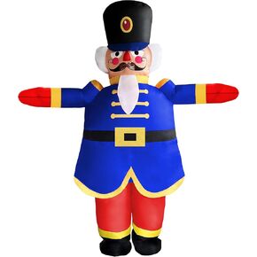 DeHasion Christmas Inflatable Nutcracker Soldier Costume Halloween Blow-Up Costume for Adult/Christmas Decor/Party/Parade