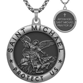 Anwlki St Michael قلادة سانت مايكل وسام يبارك السلامة الدينية قلادة هدية للرجال والنساء والأسرة والآباء والأصدقاء