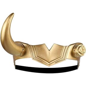 ZIMBRO Loki تاج قرون خوذة ذهبية لسيدة تأثيري تنكر اكسسوارات الدعامة لوكي قرون هالوين زي الدعامة in Kuwait