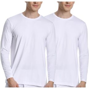 Nutria Mens Thermal Underwear Crew Top 2 Packs Fleece Lined Thermal Shirts for Men Undershirt Long Sleeves Lightweight U07A