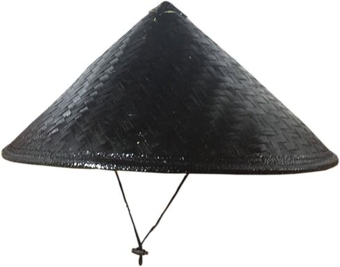 صَني هيل قبعة ساموراي يابانية مصنوعة يدويا من الخيزران للحفلات التنكرية بلون اسود in Kuwait