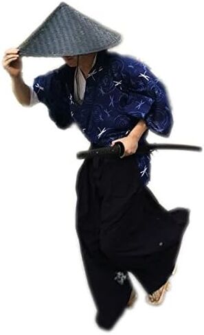 صَني هيل قبعة ساموراي يابانية مصنوعة يدويا من الخيزران للحفلات التنكرية بلون اسود in Kuwait