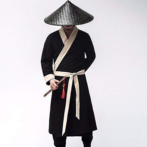 صَني هيل قبعة ساموراي يابانية مصنوعة يدويا من الخيزران للحفلات التنكرية بلون اسود in Kuwait