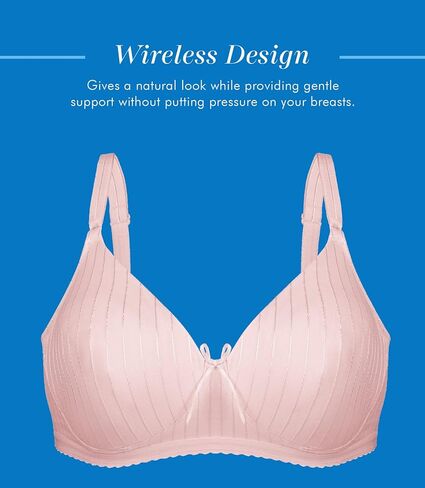 حمالة صدر قطنية لاسلكية مخططة من Bestform 5006248 مع أكواب مبطنة بشكل خفيف in Kuwait