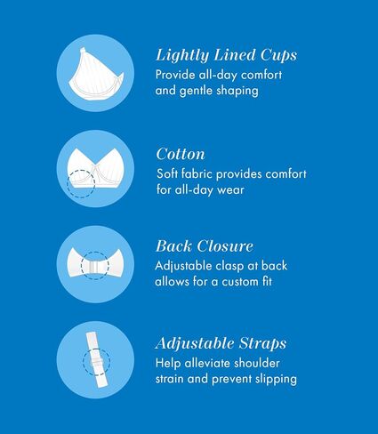 حمالة صدر قطنية لاسلكية مخططة من Bestform 5006248 مع أكواب مبطنة بشكل خفيف in Kuwait