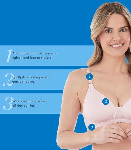 حمالة صدر قطنية لاسلكية مخططة من Bestform 5006248 مع أكواب مبطنة بشكل خفيف in Kuwait