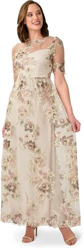 Adrianna Papell Women's Long Embroidered Dress in Kuwait