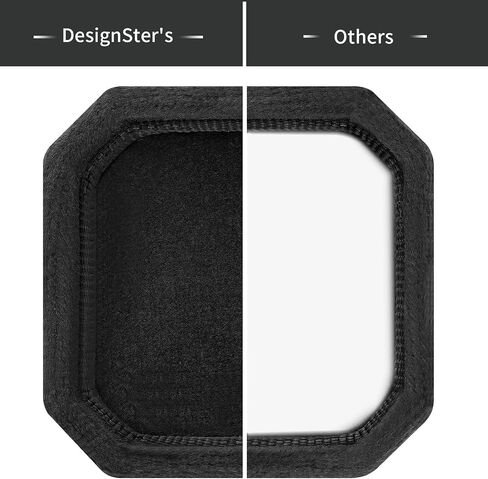 صندوق خاتم DesignSter لحفلات الزفاف مربع 3 فتحات صندوق خاتم مخملي صندوق خاتم الزفاف صناديق حامل الخواتم المميزة للخطوبة (أزرق داكن) in Kuwait