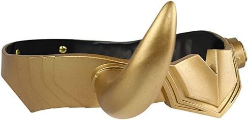 ZIMBRO Loki تاج قرون خوذة ذهبية لسيدة تأثيري تنكر اكسسوارات الدعامة لوكي قرون هالوين زي الدعامة in Kuwait