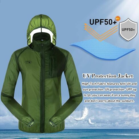 Dooy Sun Protection Jacket Ultra Light Thin Breathable Packable Outdoor Cycling Jacket Hoodie Skin Clothing for Men & Women in Saudi Arabia