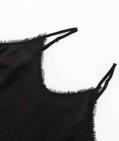 Amazhiyu Women's Pure Linen Summer Camisole Sleeveless V Neck Tops with Tassels in Kuwait