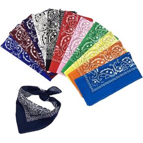 SYHRHL 22"*22" 100% Cotton Bandana Print Paisley Bandanas Cowboy Handkerchiefs for Men and Women 12-Pack Set in Kuwait