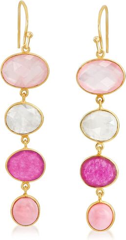 Ross-Simons Multi-Gemstone Drop Earrings in 18kt Gold Over Sterling in Saudi Arabia