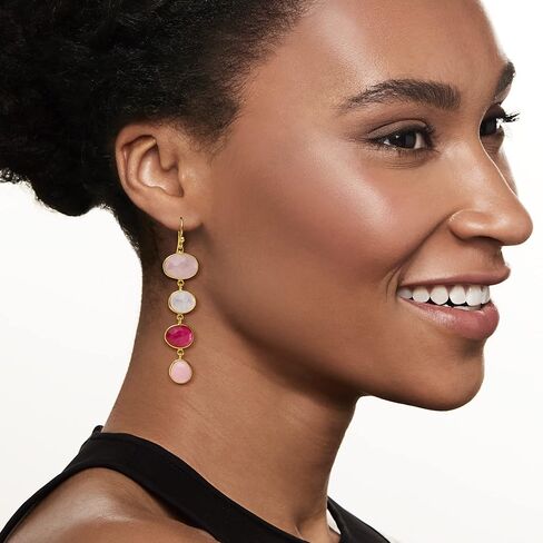Ross-Simons Multi-Gemstone Drop Earrings in 18kt Gold Over Sterling in Saudi Arabia