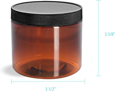 برطمانات بلاستيكية كهرمانية سعة 16 أونصة مع أغطية من ljdeals، عبوات دائرية فارغة قابلة لإعادة الملء، عبوة من 6 قطع، خالية من مادة BPA، مصنوعة في الولايات المتحدة الأمريكية، مثالية للمطبخ ومستحضرات التجميل والغسول ومنتجات العناية الشخصية والمزيد in Kuwait