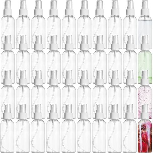Jnnzzggu 40 Pack Mini Spray Bottles,80ml Clear Empty Fine Mist Plastic Mini Travel Bottle,Refillable Hand Spritzer Bottles for Liquids,Essential Oils Cleaning Solution in Kuwait