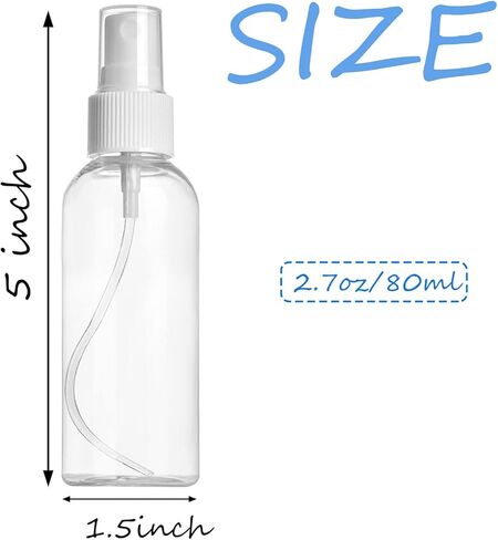 Jnnzzggu 40 Pack Mini Spray Bottles,80ml Clear Empty Fine Mist Plastic Mini Travel Bottle,Refillable Hand Spritzer Bottles for Liquids,Essential Oils Cleaning Solution in Kuwait