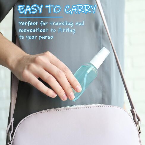 Jnnzzggu 40 Pack Mini Spray Bottles,80ml Clear Empty Fine Mist Plastic Mini Travel Bottle,Refillable Hand Spritzer Bottles for Liquids,Essential Oils Cleaning Solution in Kuwait