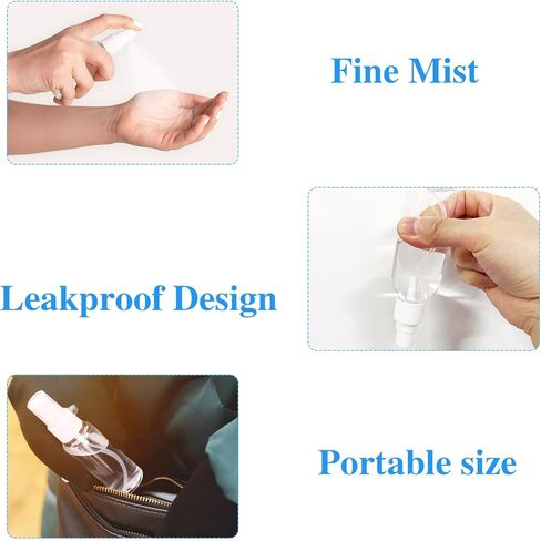 Jnnzzggu 40 Pack Mini Spray Bottles,80ml Clear Empty Fine Mist Plastic Mini Travel Bottle,Refillable Hand Spritzer Bottles for Liquids,Essential Oils Cleaning Solution in Kuwait