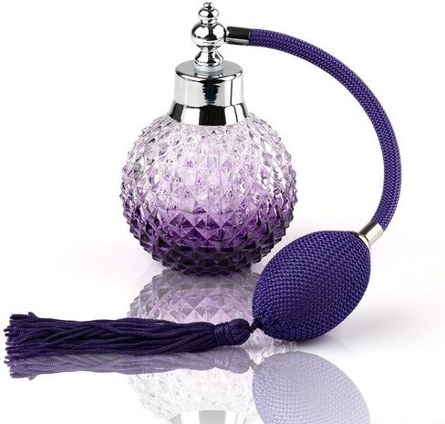 زجاجة عطر كول رنر كريستال آرت فينتاج ستايل قابلة لإعادة الملء، زجاجة رذاذ طويلة 100 مل (أزرق) in Kuwait