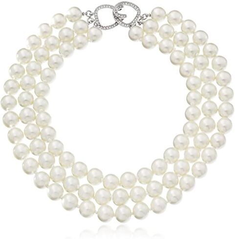 Kenneth Jay Lane Pearl Necklace Designs Worn By Famous First Ladies (Barbara Bush and Jackie Kennedy) in Saudi Arabia