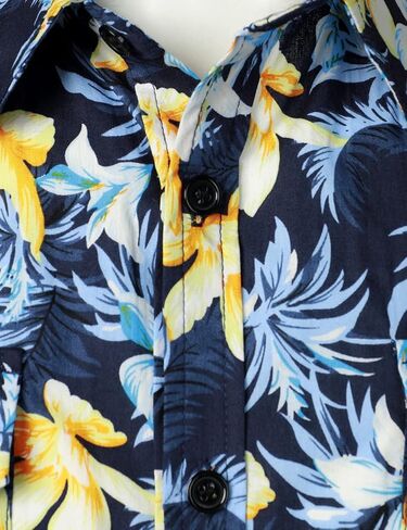 قميص JOGAL الرجالي بدون أكمام مزين بالزهور كاجوال بأزرار سفلية من هاواي in Kuwait