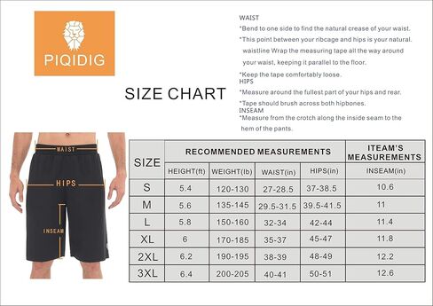 PIQIDIG شورت رجالي كاجوال للتمارين الرياضية وكرة السلة والجري جولف شورت رياضي مع جيوب in Kuwait